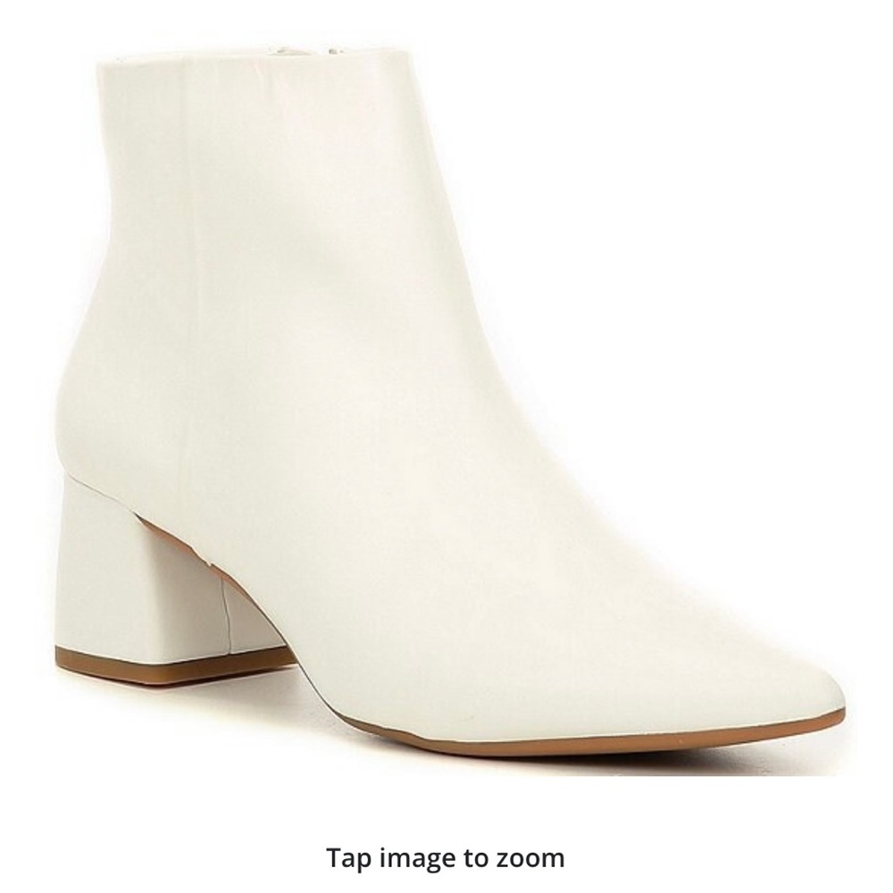 Alex Marie White Block Heel Bootie, Size 11